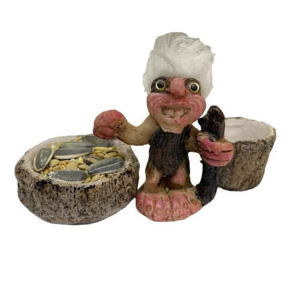 Troll Mini + Comedero + Semillas + Tarjeta Varios Modelos Protector Personal 5.7cm