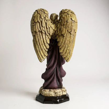 Angel De La Abundancia, Abundia Figura De Resina 30x12x10 Cm Dorado