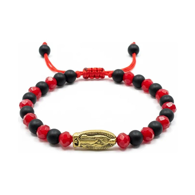Pulsera Virgen De Guadalupe O San Judas Hilo Rojo Ajustable Virgen 7 Cm