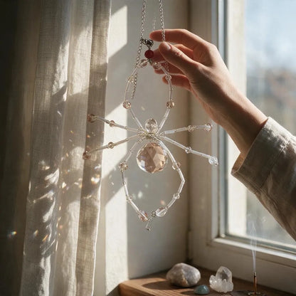 Suncatcher De Cristal En Forma De Araña 12cm Blanco by HEREJE