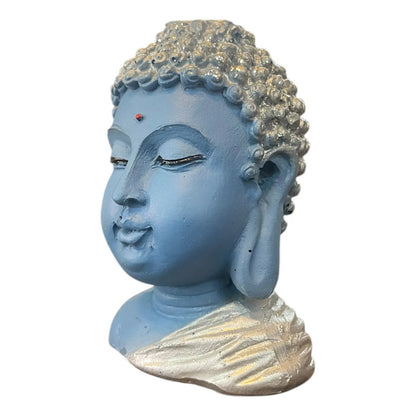 Buda Quemador De Incienso Escultura De Resina 9x6x6cm Azul Buda by HEREJE