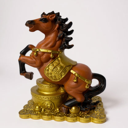 Caballo Del Año Chino Escultura De Resina 12x10x6cm