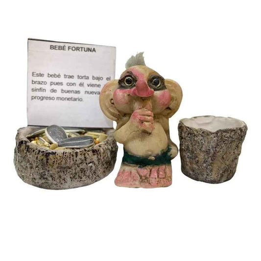 Troll Mini + Comedero + Semillas + Tarjeta Varios Modelos Bebe Fortuna 5.6cm