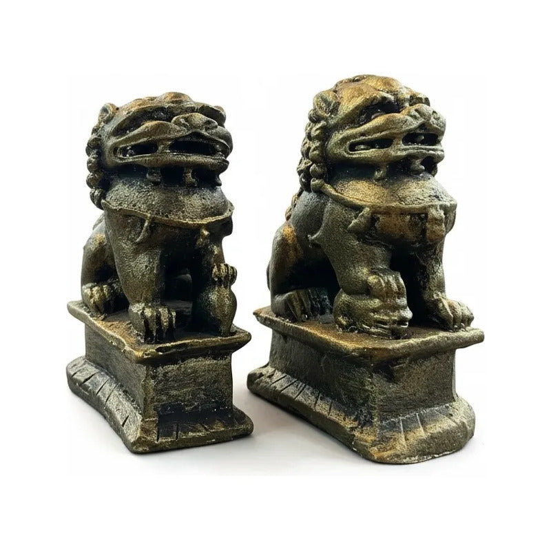 Perros Fu Estatua De 6.5 Cm De Altura Dorado Oscuro by HEREJE