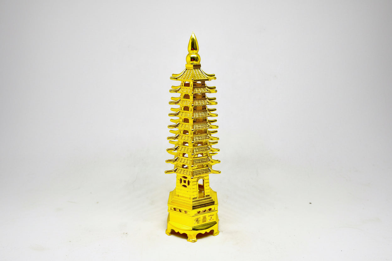 Pagoda 9 Niveles, Elementos En Metal Feng Shui 13 Cm De Alto by HEREJE