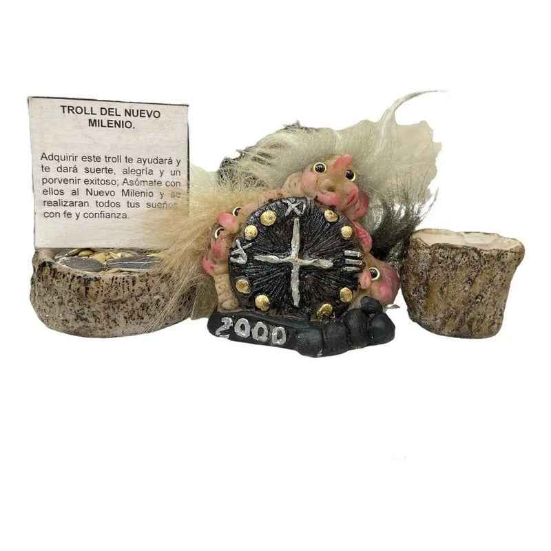 Troll Mini + Comedero + Semillas + Tarjeta Varios Modelos Nuevo Milenio 5.7cm