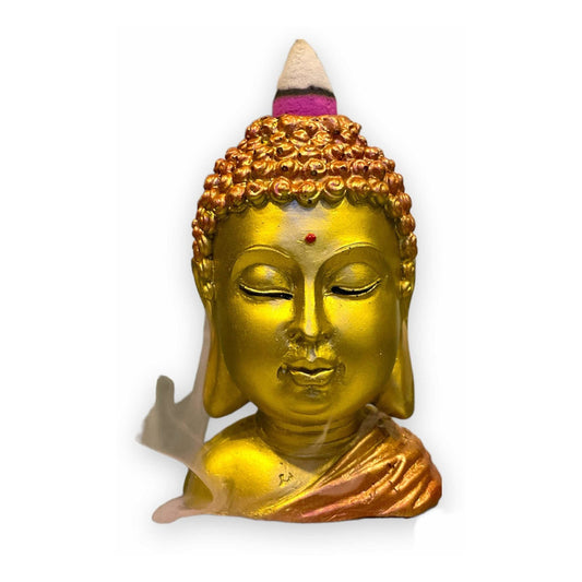 Buddha Incense Burner Resin Sculpture 9x6x6cm