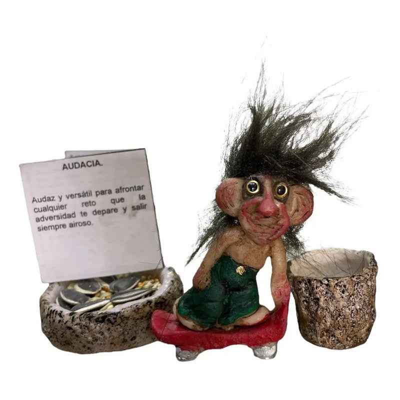 Troll Mini + Comedero + Semillas + Tarjeta Varios Modelos Audasia 6cm