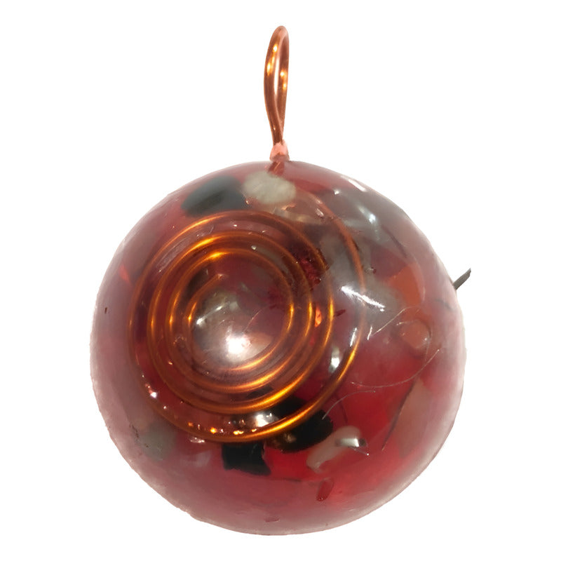 Orgonite Circular Pendant Charm Cleanses Energy Amulet