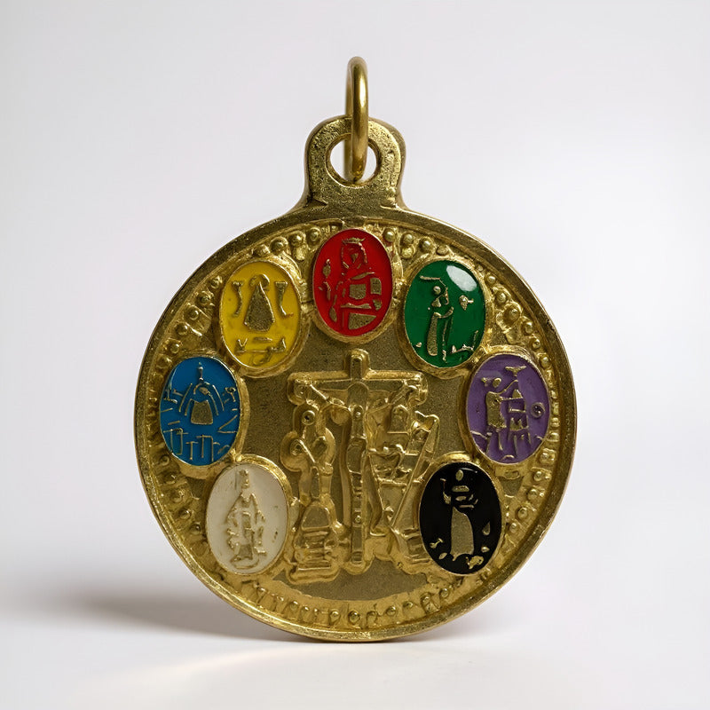 Hereje 7 Potencias Dije Encapsulado Y Tetra Al Reverso 25mm