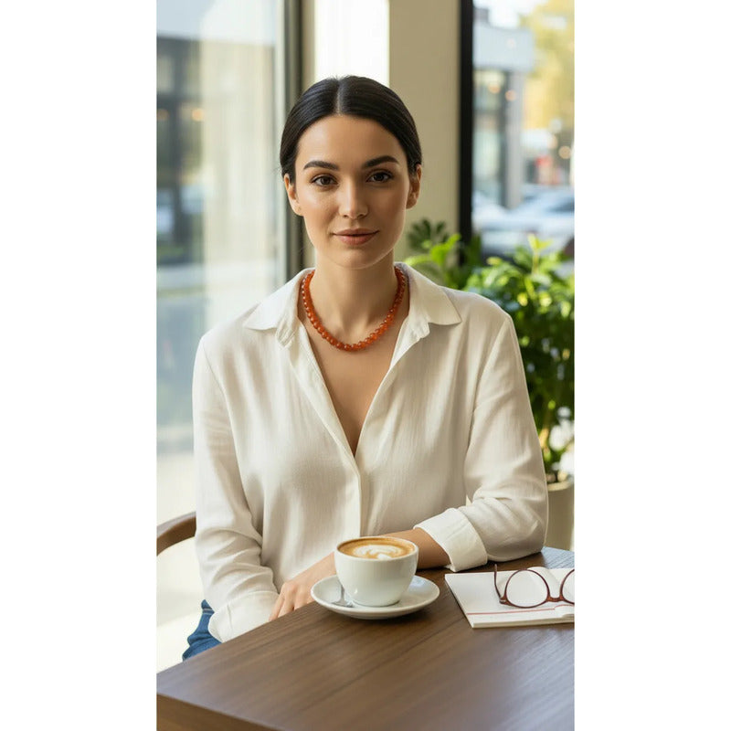 Amatista Collar De Piedra Natural Cornalina