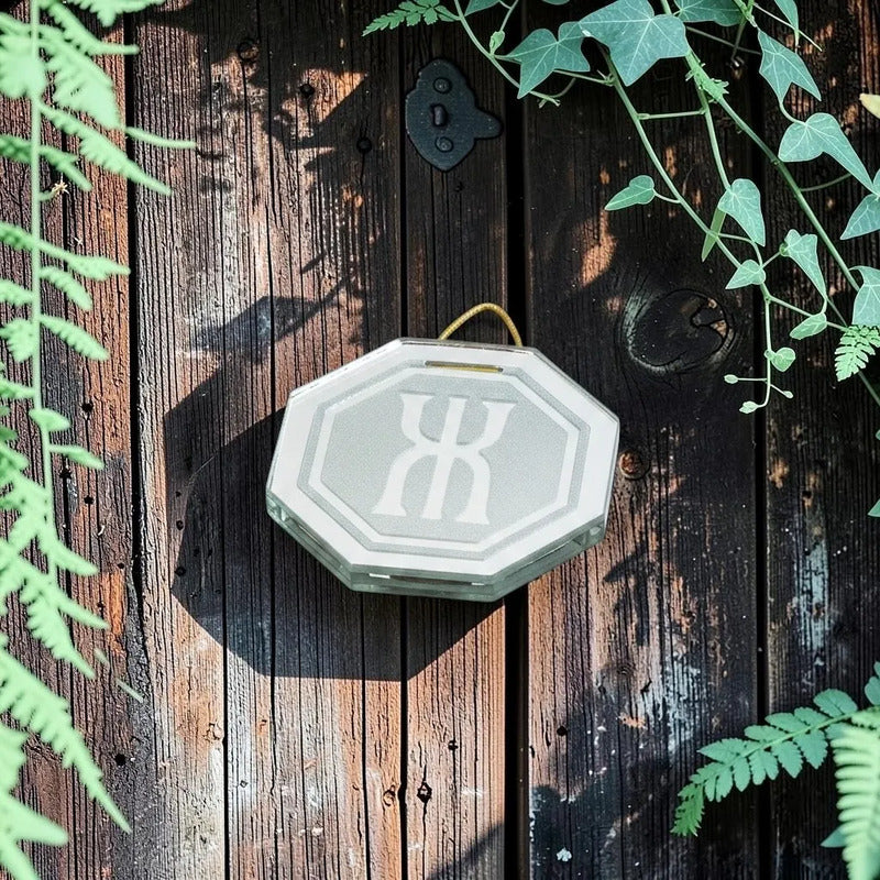Espejo Octagonal, Grabado Con Símbolos Esotéricos De 5 Cm Salud Y Prosperidad by HEREJE