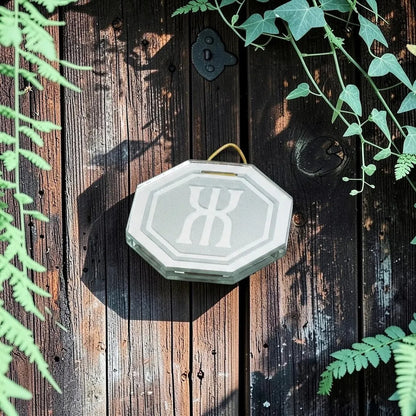 Espejo Octagonal, Grabado Con Símbolos Esotéricos De 5 Cm Salud Y Prosperidad by HEREJE
