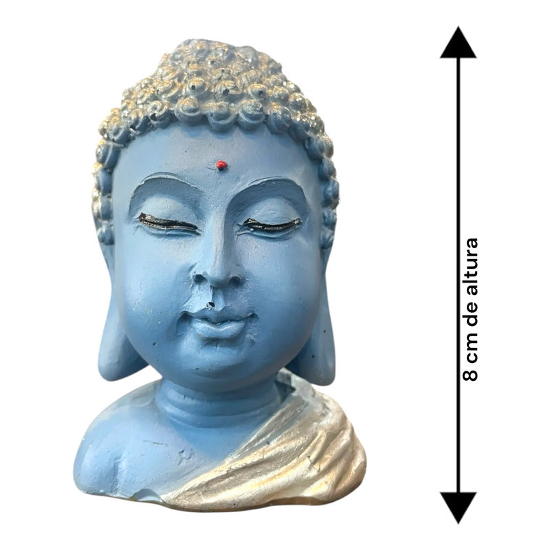 Buda Quemador De Incienso Escultura De Resina 9x6x6cm Azul Buda by HEREJE