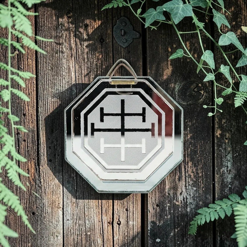 Espejo Octagonal, Grabado Con Símbolos Esotéricos De 5 Cm Protector De Fantasmas Y Fantasias by HEREJE