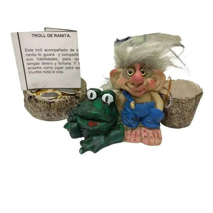 Troll Mini + Comedero + Semillas + Tarjeta Varios Modelos Ranita 5cm