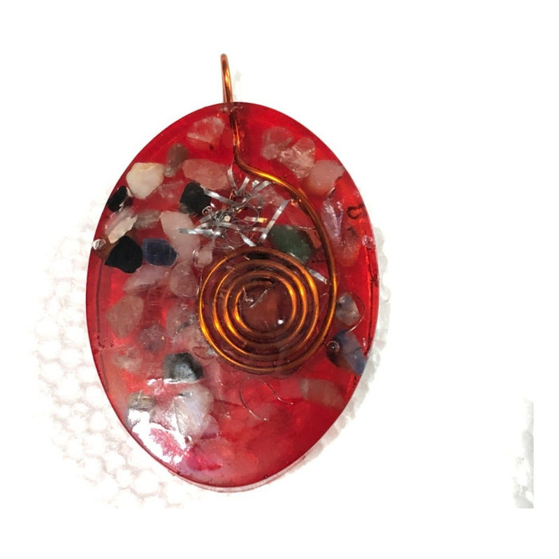 Orgonite Oval Pendant Charm Cleanses Energy Amulet