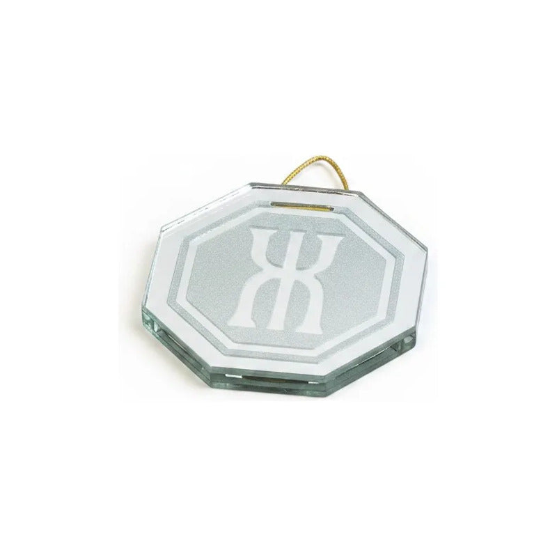 Espejo Octagonal, Grabado Con Símbolos Esotéricos De 5 Cm Salud Y Prosperidad by HEREJE