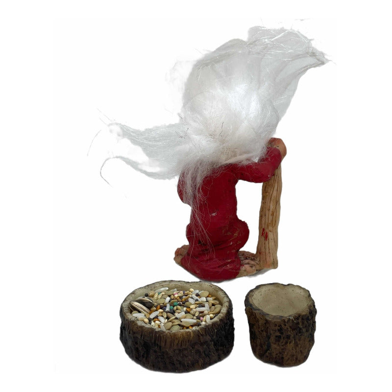 Troll Salud +comedero 11 Cm Figura De Resina Rojo