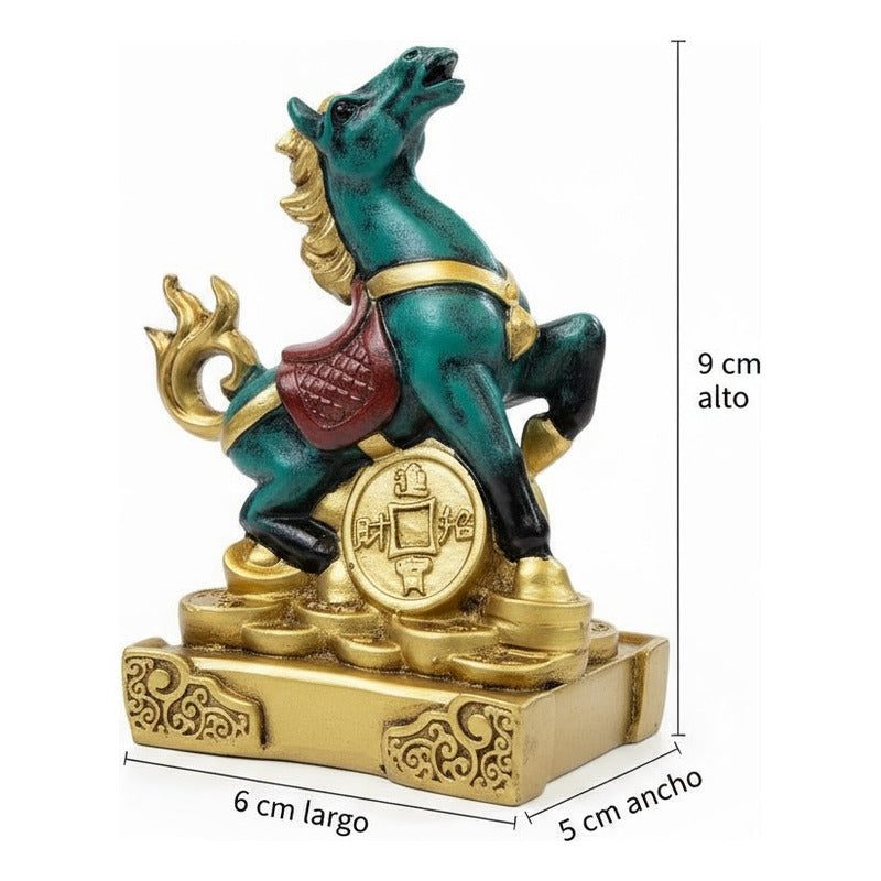 Caballo Año Chino Escultura De Resina 9x6x5cm