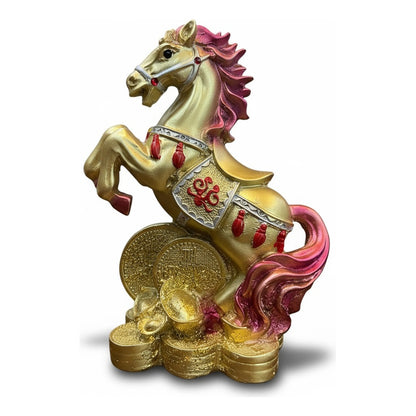 Caballo Año Chino Estatua De Resina 18x13x8.5 Cm