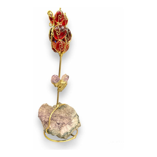 Red Quartz Flower