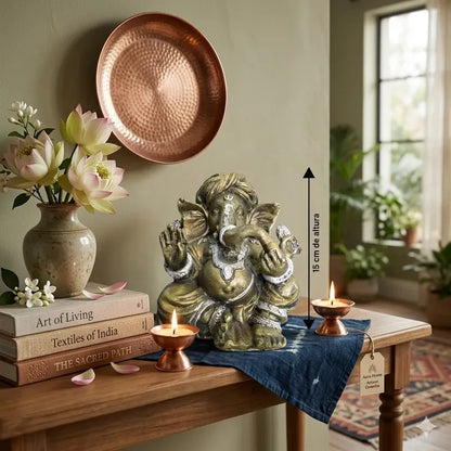 Ganesh Estatua De Resina De 15 Cm De Altura Plateado by HEREJE