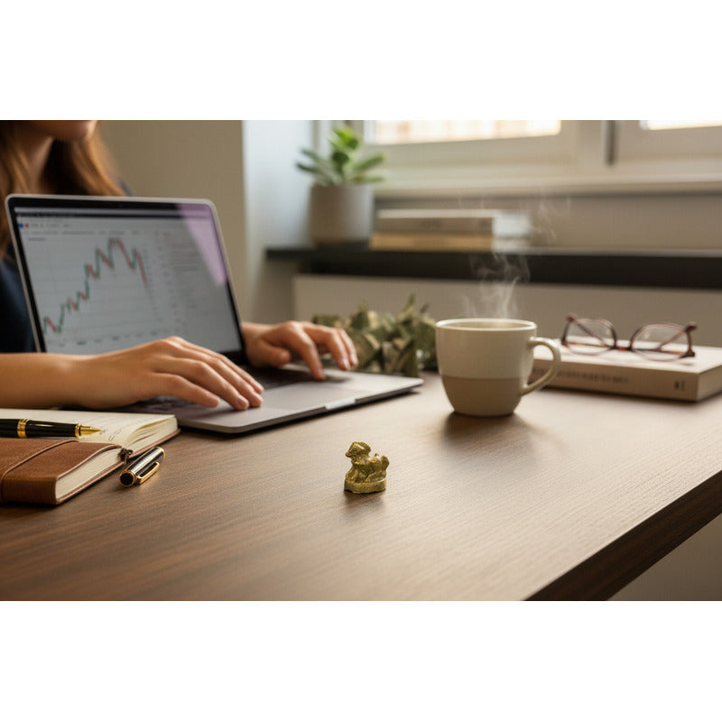 Caballo Sobre Moneda Año Chino 1 Cm De Alto