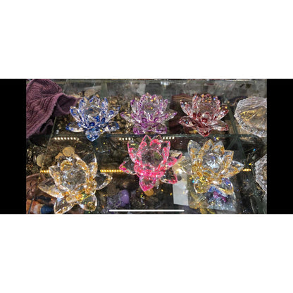 Flor De Loto En Cristal Importado 8cm De Largo.