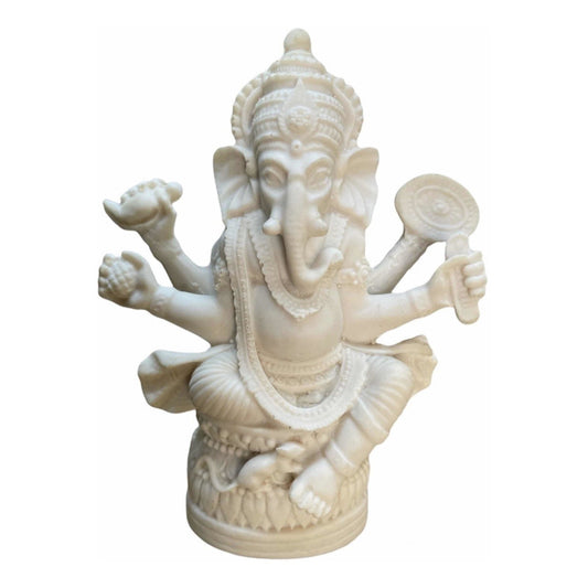 White Ganesh National Resin Figure 12cm High