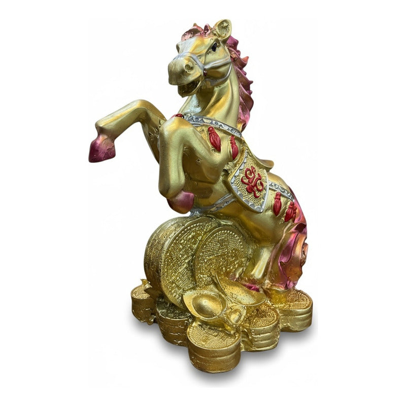 Caballo Año Chino Estatua De Resina 18x13x8.5 Cm