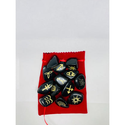 Witch Runes Gypsy Quartz Stones 13 Pieces.