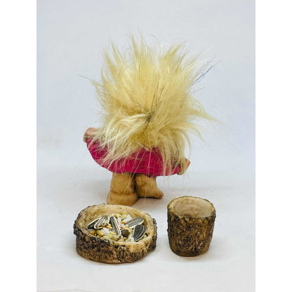 Troll Balbina + Futterspender 9 cm Figur aus Nationalharz