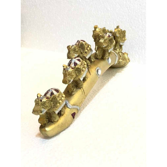 7 Elephant Horn Protection and Abundance Resin 8cm