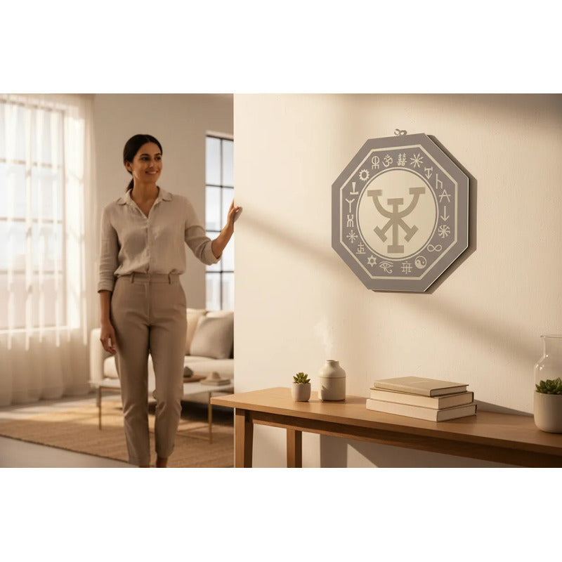 Espejo De 30 Cm Con Varios Grabados Artesanal A Elegir Prosperidad Material Y Trabajo