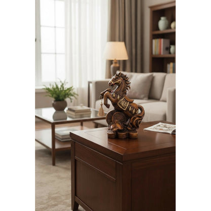 Caballo Año Chino Estatua De Resina 18x13x8.5 Cm