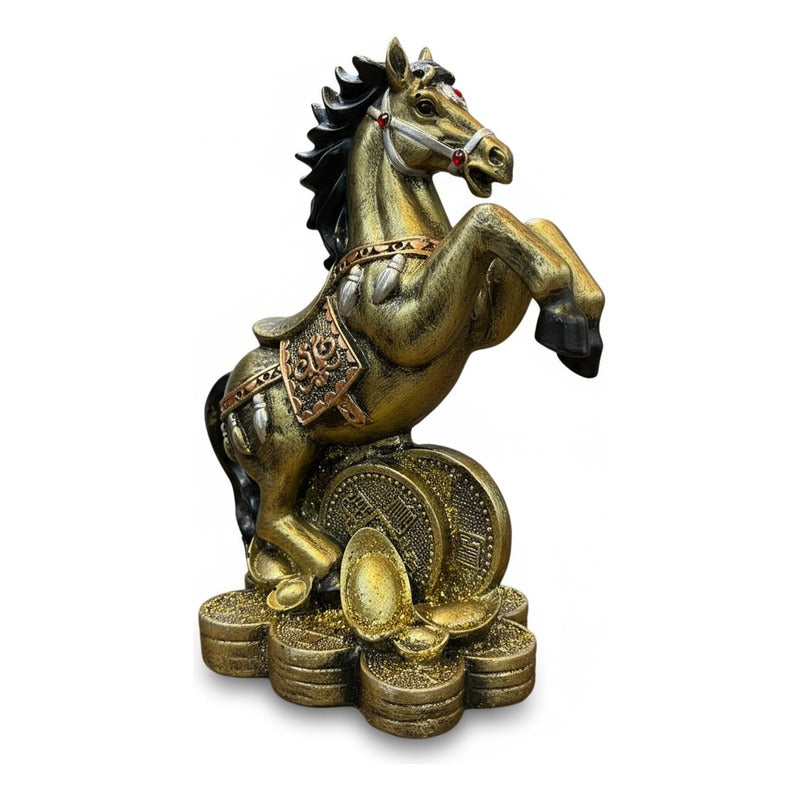 Caballo Año Chino Estatua De Resina 18x13x8.5 Cm