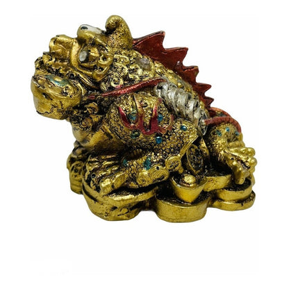 Frog of Luck and Abundance with Ru Yi Resin