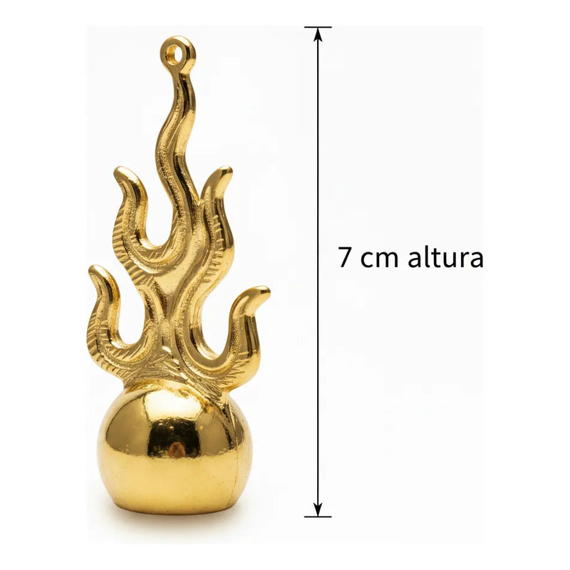 Bola De Fuego Amuleto De Metal 7 Cm Altura