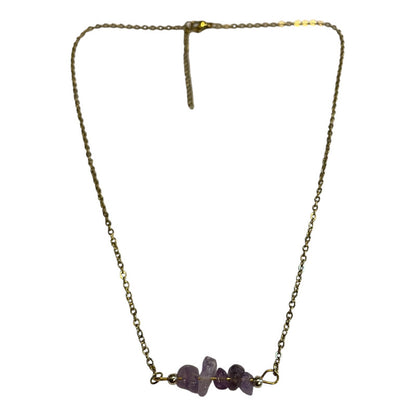 Collar Aquíje Pedra Cuarzo Dorado 45 Cm