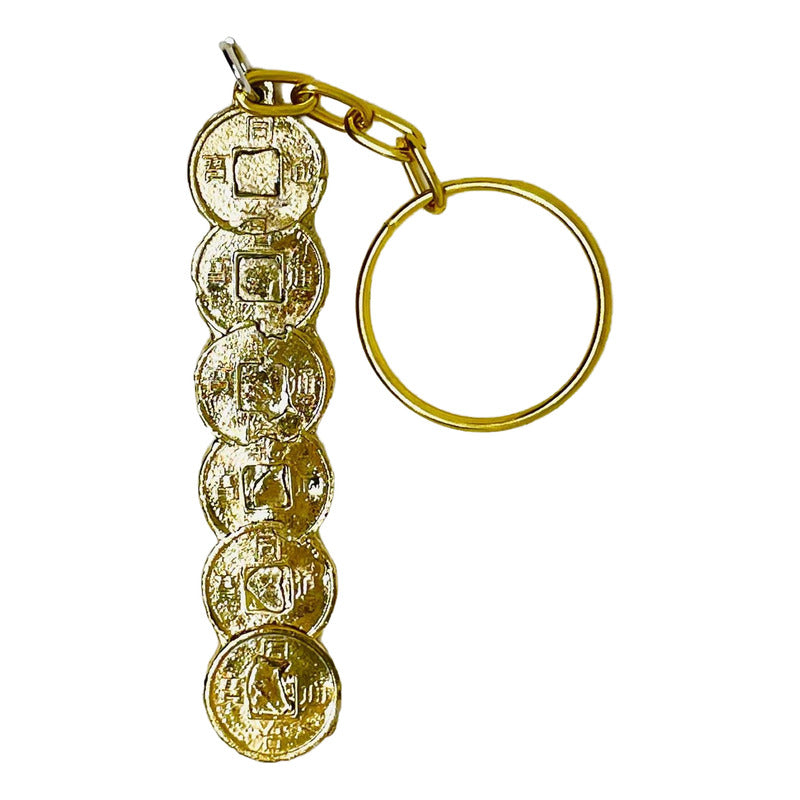 Little 6 Chinese Coins Feng Shui Amulet 8 Cm