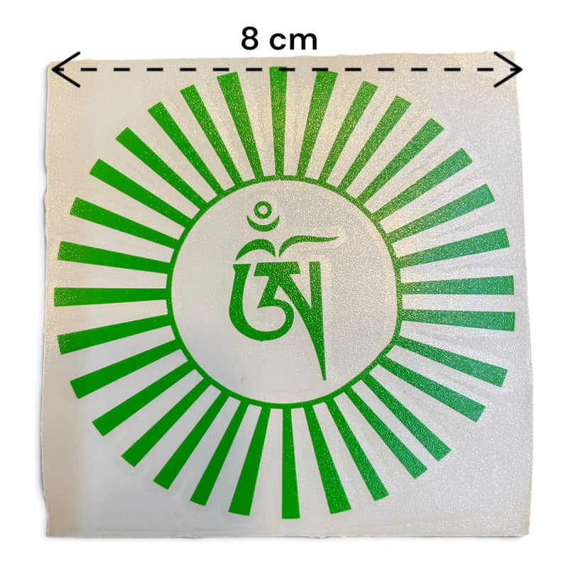 Estampa Om Hereje Verde Tibetano Sol Recorte