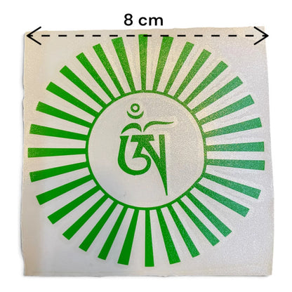 Estampa Om Hereje Verde Tibetano Sol Recorte