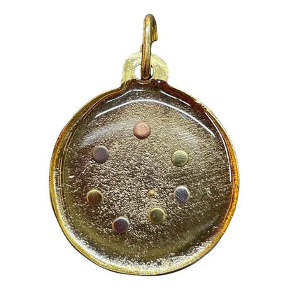 Nudo De Brujas Dije Encapsulado Con Los 7 Baño De Oro 25mm Rosa