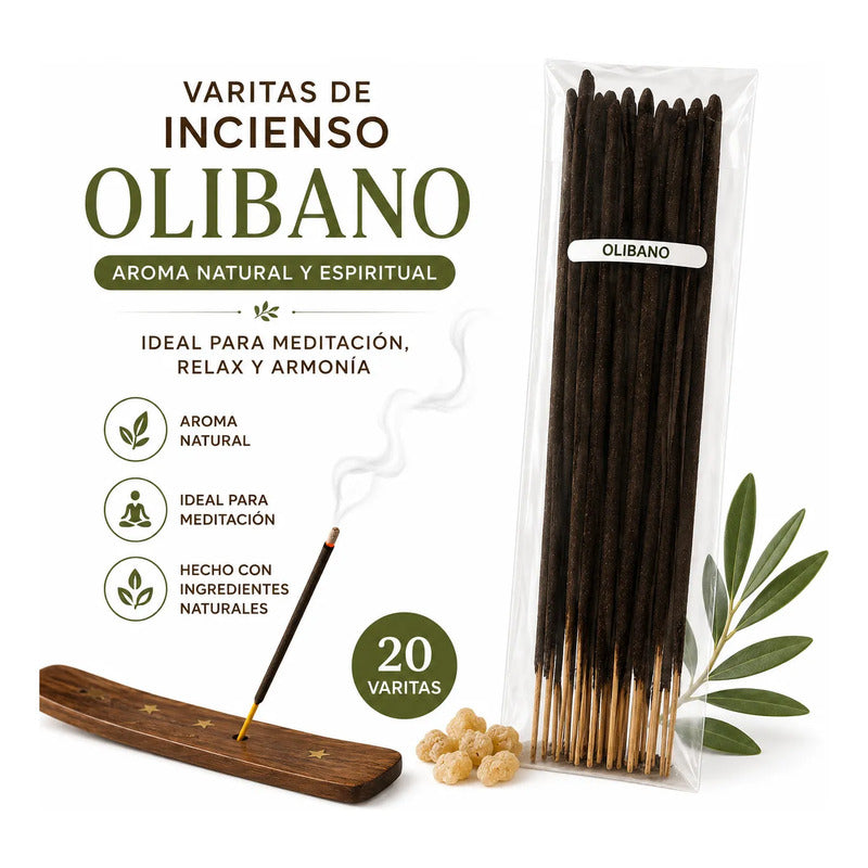 Incienso Artesanal 20 Varitas Gruesas Aroma A Elegir Olivano by HEREJE