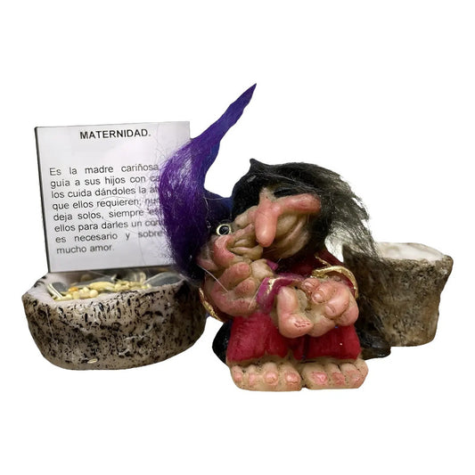 Troll Mini + Comedero + Semillas + Tarjeta Varios Modelos Maternidad 5.5cm by HEREJE