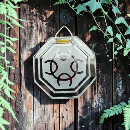 Espejo Octagonal, Grabado Con Símbolos Esotéricos De 5 Cm Generador De Energia Positiva by HEREJE
