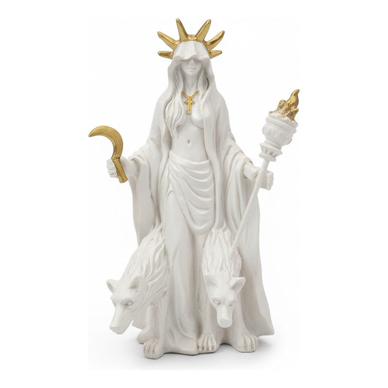 Hecate Estatua De Resina De 16cm De Altura Con Lobos by HEREJE