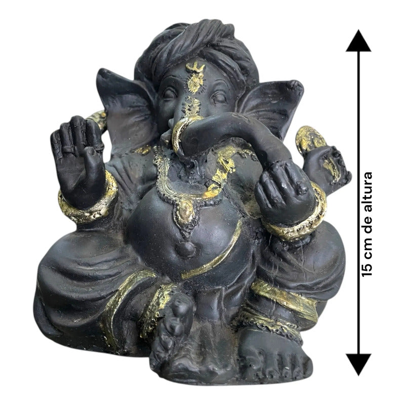 Ganesh Estatua De Resina De 15 Cm De Altura Negro by HEREJE
