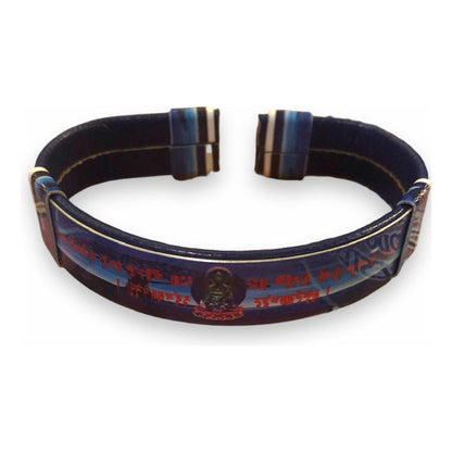 Blue Buddha Leather Bracelet with Sublimation